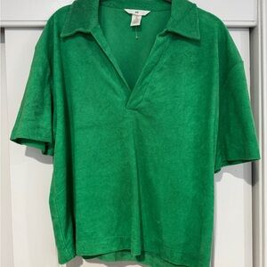 H&M Terry Vibrant Green Polo Shirt